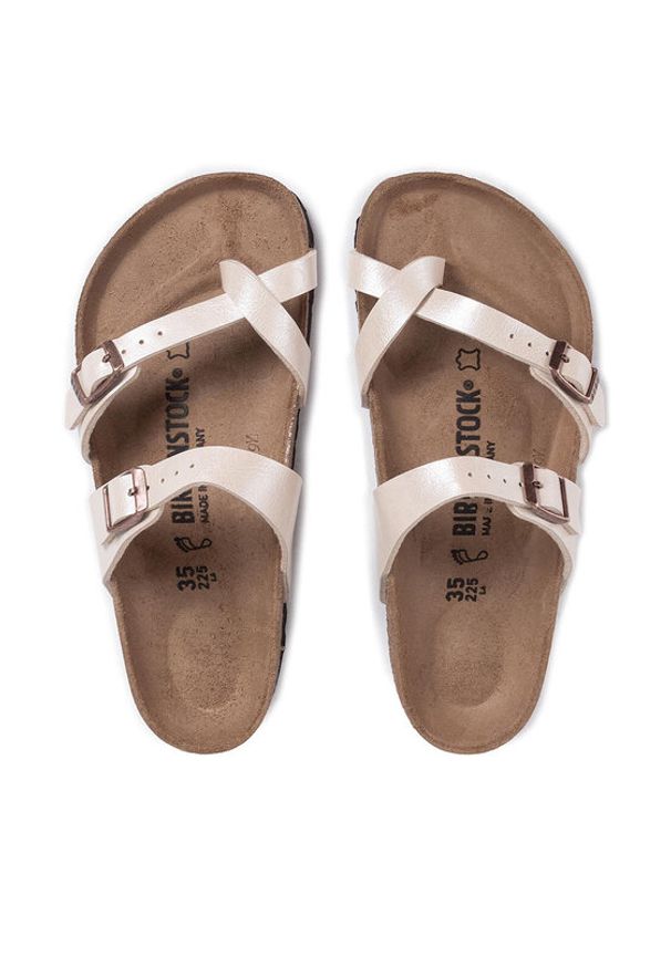 Birkenstock Japonki Mayari 0071661 Beżowy. Kolor: beżowy. Materiał: skóra