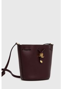 Lauren Ralph Lauren Torebka skórzana 431837534007 kolor bordowy. Kolor: czerwony. Materiał: skórzane. Rodzaj torebki: na ramię #2