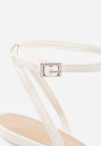 Born2be - Białe Eleganckie Szpilki Siateczkowe z Cekinami i Koralikami Neamer. Okazja: na wesele, na studniówkę, na ślub cywilny. Zapięcie: pasek. Kolor: biały. Materiał: satyna. Wzór: aplikacja. Obcas: na szpilce. Styl: elegancki #7