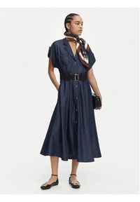 Liu Jo Sukienka koszulowa UA6315 D0335 Granatowy A-Line Fit. Kolor: niebieski. Materiał: lyocell. Typ sukienki: koszulowe #4