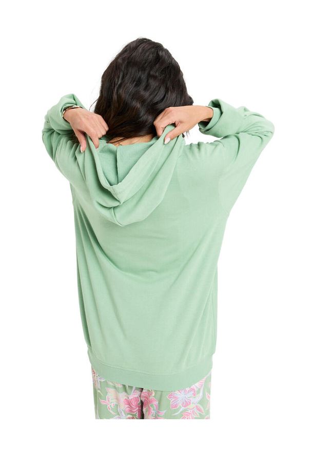 Roxy - Bluza z kapturem dla Kobiety HIBISCUS HEART Zielony. Typ kołnierza: kaptur. Kolor: zielony. Materiał: materiał, poliester, bawełna. Długość rękawa: długi rękaw. Długość: długie. Sezon: zima