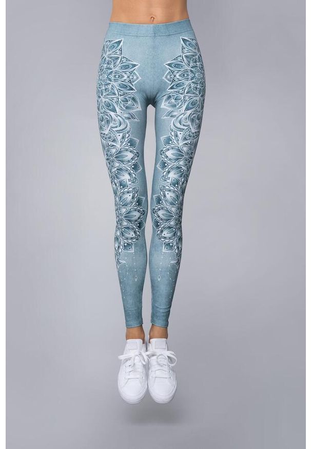Legginsy sportowe damskie DEEP TRIP Aqua. Kolor: niebieski. Sport: joga i pilates