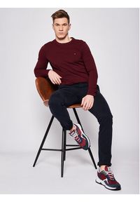 TOMMY HILFIGER - Tommy Hilfiger Longsleeve Stretch Tee MW0MW10804 Bordowy Slim Fit. Kolor: czerwony. Materiał: bawełna. Długość rękawa: długi rękaw #2