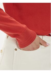 TOMMY HILFIGER - Tommy Hilfiger Sweter WW0WW40099 Czerwony Regular Fit. Kolor: czerwony. Materiał: bawełna, syntetyk #3