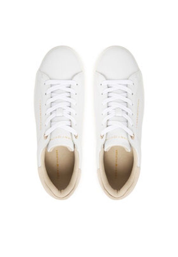TOMMY HILFIGER - Tommy Hilfiger Sneakersy Chic Platform Cupsole Sneaker FW0FW09021 Biały. Kolor: biały. Materiał: skóra. Obcas: na platformie