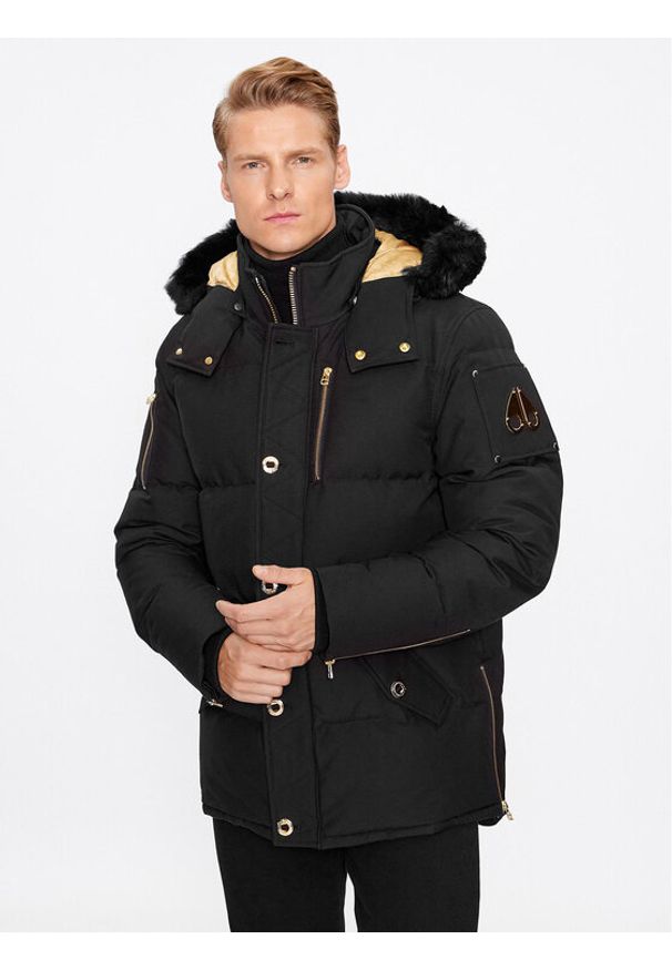 Moose Knuckles Kurtka zimowa Gold 3Q Jacket Sharling M32MJ128GS Czarny Regular Fit. Kolor: czarny. Materiał: bawełna. Sezon: zima