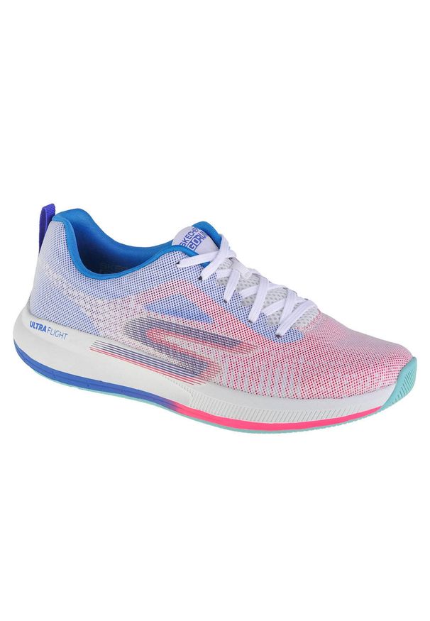 skechers - Buty do biegania damskie, Skechers Go Run Pulse - Get Moving. Zapięcie: sznurówki. Kolor: biały, wielokolorowy, różowy. Materiał: materiał, tkanina. Szerokość cholewki: normalna. Sport: bieganie