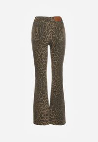 Renee - Panterkowe Jeansy Dzwony High Waist z Bawełny Enerre. Okazja: na spacer, na co dzień. Stan: podwyższony. Wzór: motyw zwierzęcy. Styl: casual #5