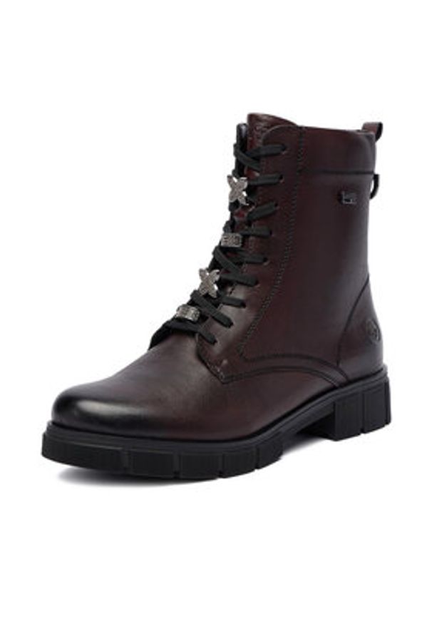 Remonte Trzewiki CEO-D2S73-35 Bordowy. Kolor: czerwony. Materiał: skóra