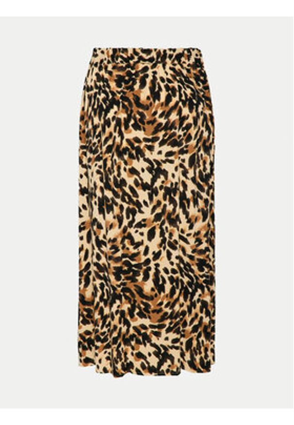 YAS Spódnica midi Savanna 26028279 Brązowy Regular Fit. Kolor: brązowy. Materiał: wiskoza