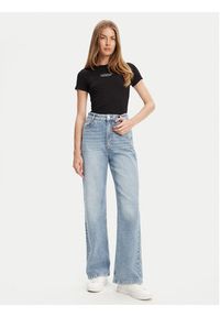 Guess Jeans T-Shirt W5YP37 KA0H1 Czarny Slim Fit. Kolor: czarny. Materiał: bawełna