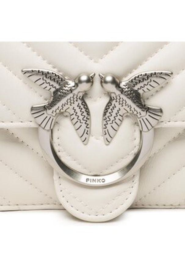 Pinko Torebka Love Icon Mini Dc 100074 A0GK Biały. Kolor: biały. Materiał: skórzane