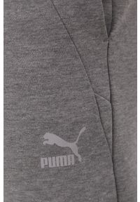 Puma spodnie dresowe męskie kolor szary gładkie. Kolor: szary. Materiał: dresówka. Wzór: gładki