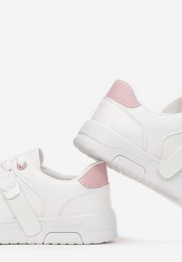 Renee - Biało-Różowe Sneakersy Kydeusa. Wysokość cholewki: przed kostkę. Kolor: biały. Szerokość cholewki: normalna. Wzór: aplikacja. Obcas: na płaskiej podeszwie #4