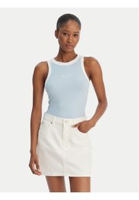 Guess Jeans Top W6GPZ8 KF641 Błękitny Slim Fit. Kolor: niebieski. Materiał: bawełna #1