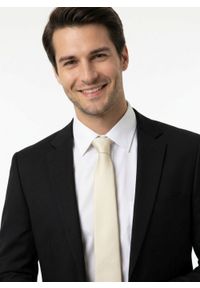 Męski Krawat Alties - Kolor Kremowy. Kolor: kremowy. Materiał: tkanina. Styl: wizytowy, elegancki #4