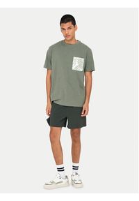 Only & Sons T-Shirt 22025286 Zielony Regular Fit. Kolor: zielony. Materiał: bawełna #7