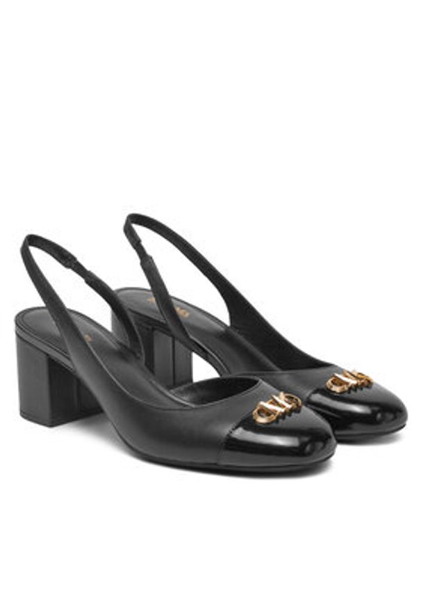 Michael Kors Sandały Perla Flex Toe Cap Pump 40R5PLMP1L Czarny. Kolor: czarny. Materiał: skóra