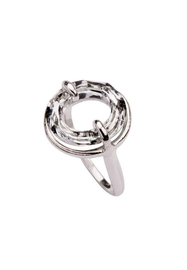 Polcarat Design - Srebrny pierścionek z kryształem Swarovskiego PK 1502. Materiał: srebrne. Kolor: srebrny. Wzór: aplikacja. Kamień szlachetny: kryształ