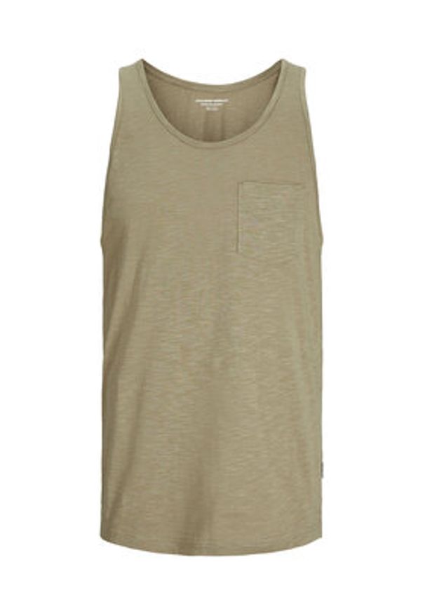 Jack & Jones - Jack&Jones Tank top Varenna 12273165 Beżowy Regular Fit. Kolor: beżowy. Materiał: bawełna