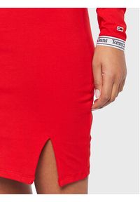 Tommy Jeans Sukienka codzienna Logo DW0DW15007 Czerwony Slim Fit. Okazja: na co dzień. Kolor: czerwony. Materiał: bawełna. Typ sukienki: proste. Styl: casual #5
