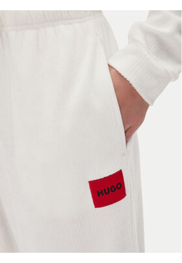 Hugo - HUGO Spodnie dresowe Neve_Pants 50531692 Écru Relaxed Fit. Materiał: syntetyk, bawełna