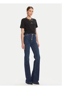 Elisabetta Franchi T-Shirt MA-028-56E2-V240 Czarny Regular Fit. Kolor: czarny. Materiał: bawełna #4