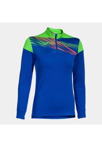 Joma Elite X damska bluza z kapturem 1/4 zip — Royal‑Fluor Green, S. Typ kołnierza: kaptur. Kolor: niebieski
