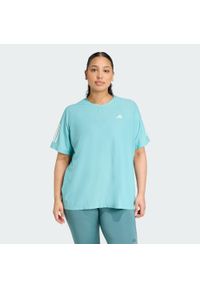 Adidas - Koszulka Own The Run (Plus Size). Kolekcja: plus size. Kolor: zielony. Materiał: materiał. Sport: bieganie
