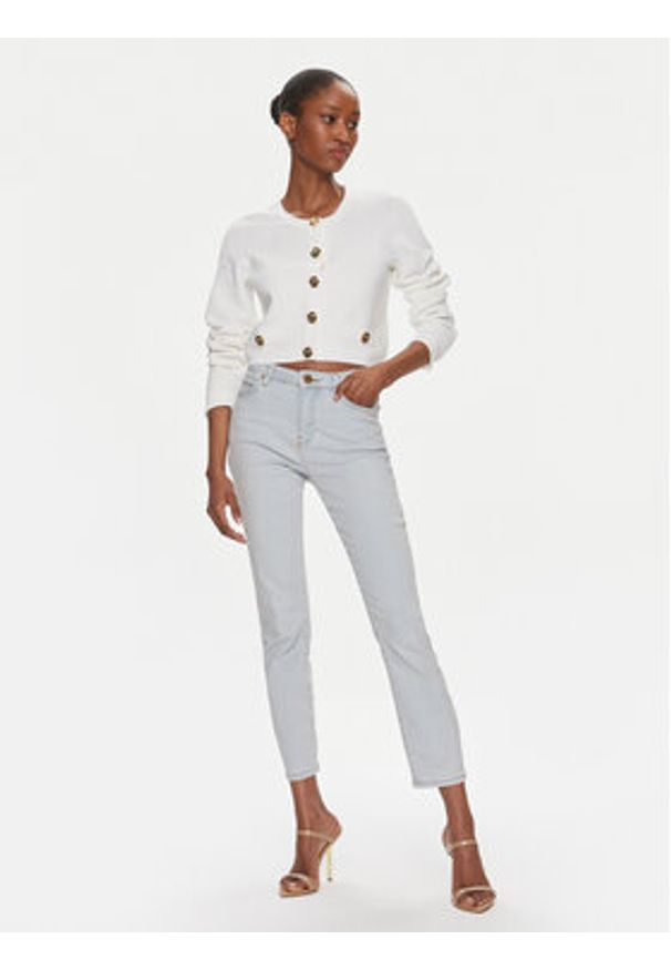 Pinko Kardigan Ciliegio 102881 A1LK Biały Regular Fit. Kolor: biały. Materiał: syntetyk