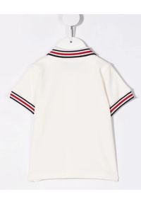 MONCLER KIDS - Biała koszulka polo 0-3 lat. Typ kołnierza: polo. Kolor: biały. Materiał: bawełna. Długość rękawa: krótki rękaw. Sezon: lato