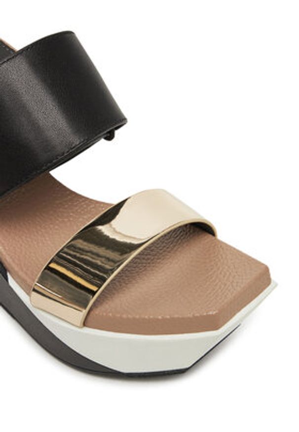 United Nude Sandały Delta Wedge Sandal 1041389316 Czarny. Kolor: czarny. Materiał: skóra