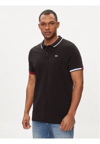 Tommy Jeans Polo Flag DM0DM12963 Czarny Regular Fit. Typ kołnierza: polo. Kolor: czarny. Materiał: bawełna #1