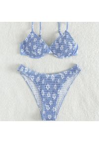Intica - Bikini push-up plażowe z delikatnymi ramiączkami Salwa. Kolor: niebieski. Materiał: materiał #1