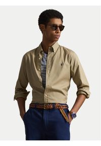 Polo Ralph Lauren Koszula 710B20512001 Beżowy Custom Fit. Typ kołnierza: polo. Kolor: beżowy. Materiał: bawełna #1