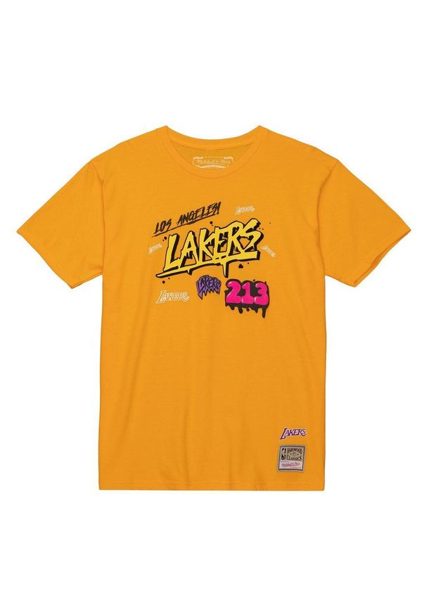 Mitchell & Ness - Koszulka Los Angeles Lakers NBA Slap Sticker. Kolor: żółty