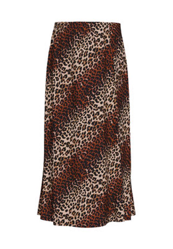 Pieces Spódnica midi Nya 17147811 Brązowy Regular Fit. Kolor: brązowy. Materiał: wiskoza