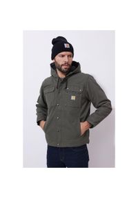 Kurtka turystyczna męska Carhartt Washed Duck Sherpa Utility ocieplana. Kolor: zielony