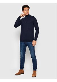 Selected Homme Sweter Berg 16074687 Granatowy Regular Fit. Kolor: niebieski. Materiał: bawełna #5