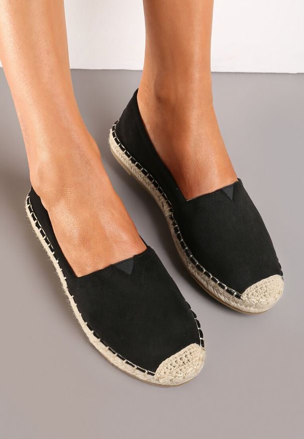 Renee - Czarne Espadryle na Płaskiej Jutowej Podeszwie Lenarssa. Kolor: czarny. Styl: boho