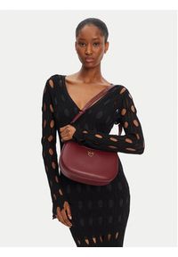 Pinko - PINKO Torebka Half Moon Mini Fl 102790 A0F1 Bordowy. Kolor: czerwony. Materiał: skórzane
