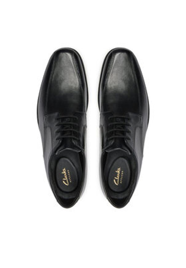 Clarks Półbuty Howard Over 26174925 Czarny. Kolor: czarny. Materiał: skóra