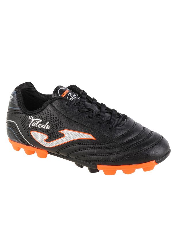Buty piłkarskie dla dzieci Joma Toledo Jr. Zapięcie: sznurówki. Kolor: czarny. Materiał: materiał, syntetyk. Szerokość cholewki: normalna. Sport: piłka nożna