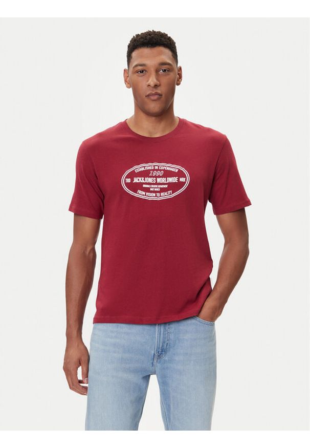 Jack & Jones - Jack&Jones T-Shirt York 12283800 Czerwony Relaxed Fit. Kolor: czerwony. Materiał: bawełna