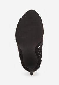 Born2be - Czarne Ażurowe Sandały Botki Vices na Szpilce Nativria. Kolor: czarny. Wzór: ażurowy. Obcas: na szpilce. Styl: elegancki #4