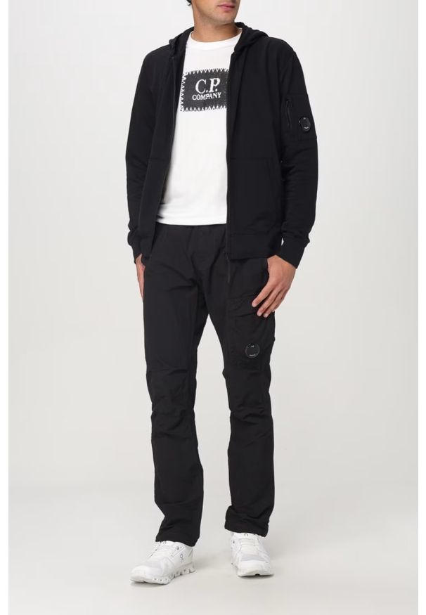 C.P. Company - C.P. COMPANY Czarna męska bluza Hooded Open, Rozmiar XXL. Kolor: czarny