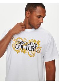 Versace Jeans Couture T-Shirt 77GAHE05 CJ00E Biały Regular Fit. Kolor: biały. Materiał: bawełna