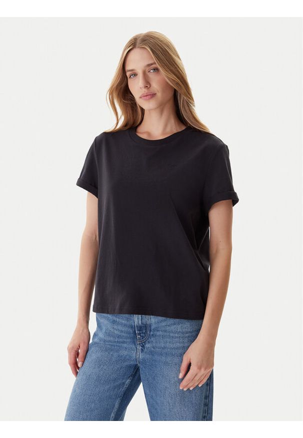 Mustang T-Shirt Monroe 1016755 Czarny Relaxed Fit. Kolor: czarny. Materiał: bawełna