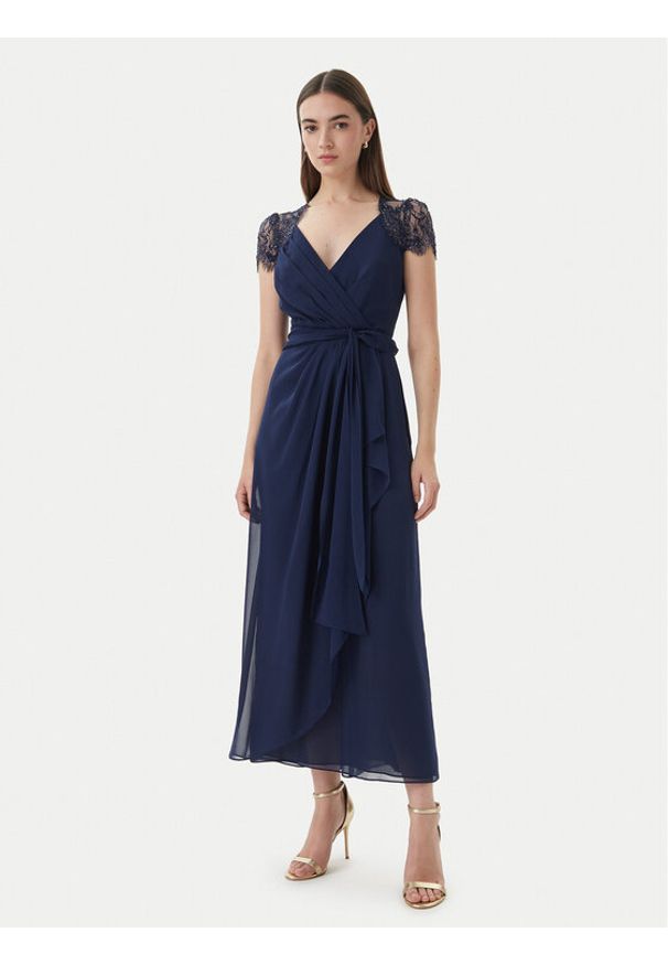 Luisa Spagnoli Sukienka wieczorowa Piolo 543226 Granatowy Regular Fit. Kolor: niebieski. Materiał: jedwab. Styl: wizytowy