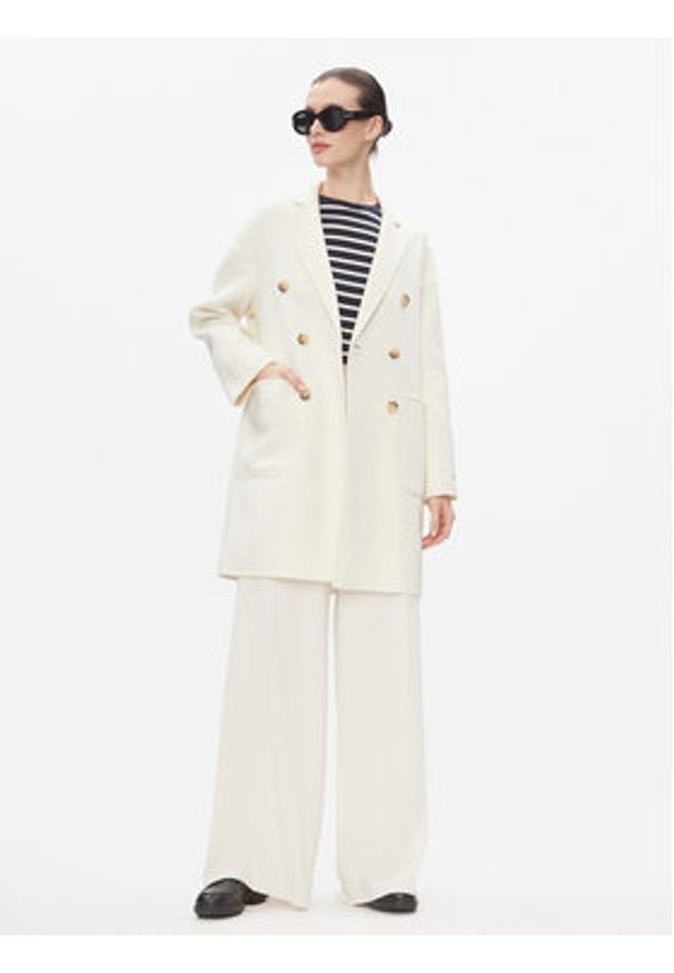 MAX&Co. Płaszcz wełniany Riccardo Biały Regular Fit. Kolor: biały. Materiał: wełna